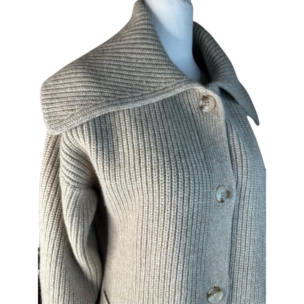 SIMKHAI Hollie Cardigan in Oat X-Small New Womens Knit Wool Sweater - Picture 8 of 16